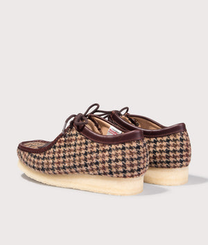 Wallabee by Clarks in Brown Tweed. Shot by EQVVS. Back shot.