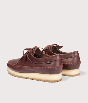 Weaver GORE-TEX in Brown | Leather Upper | Clarks Originals | EQVVS | Back angle shot 