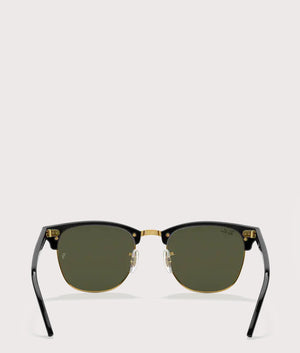 Clubmaster-Classic-Sunglasses-Polished-Black-on-Gold-Green-Lens-Ray-Ban-EQVVS