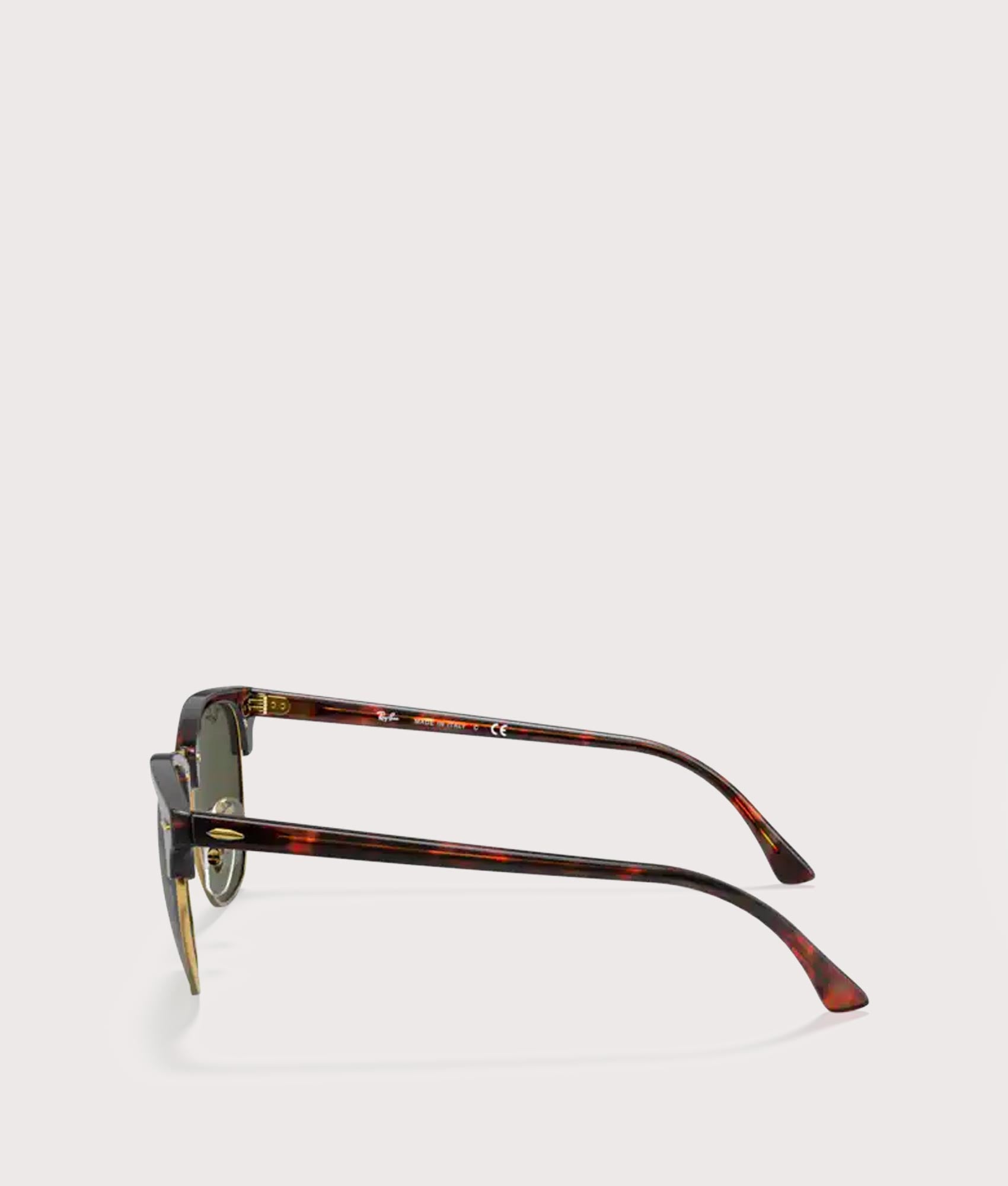 Clubmaster-Classic-Sunglasses-Polished-Tortoise-on-Gold-Green-Lens-Ray-Ban-EQVVS