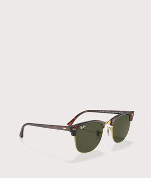 Clubmaster-Classic-Sunglasses-Polished-Tortoise-on-Gold-Green-Lens-Ray-Ban-EQVVS