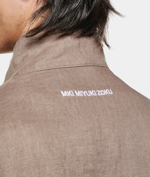 Linen Track Jacket. Shot by EQVVS. Back model detail shot.