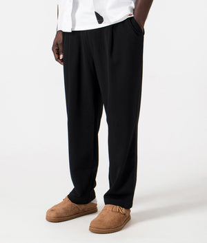 Pleated Twill Pants in Black by Dime MTL. EQVVS Side Angle Shot.