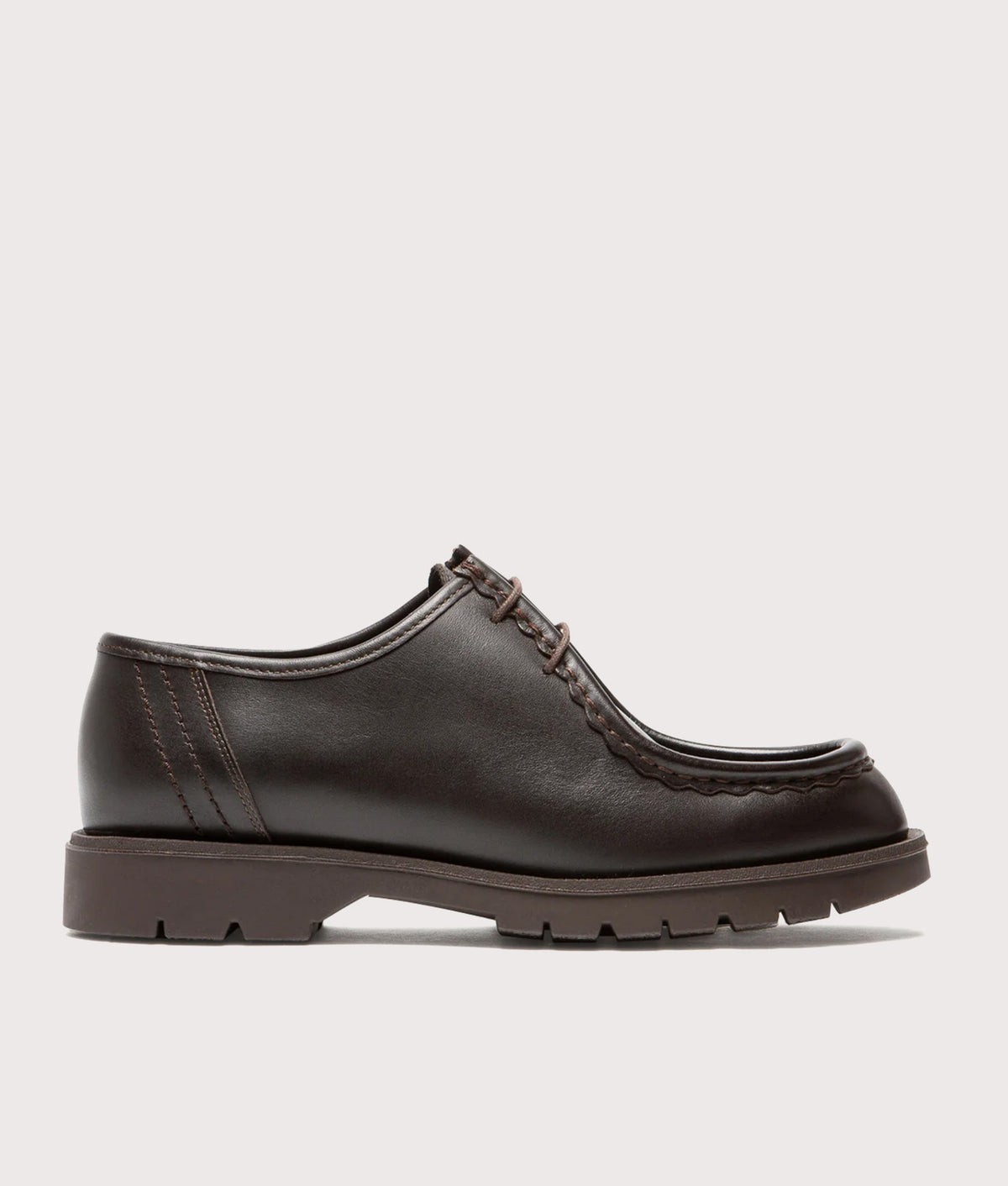 KLEMAN Padror Shoes in Brown at EQVVS Menswear. Side shot.