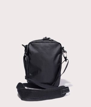 and wander Ecopak Shoulder Pouch Bag in black with mesh pocket. EQVVS Back Shot