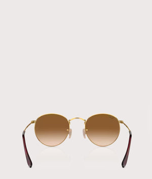 Round-Metal-Sunglasses-Polished-Gold-Brown-Lens-Ray-Ban-EQVVS