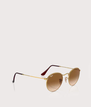 Round-Metal-Sunglasses-Polished-Gold-Brown-Lens-Ray-Ban-EQVVS