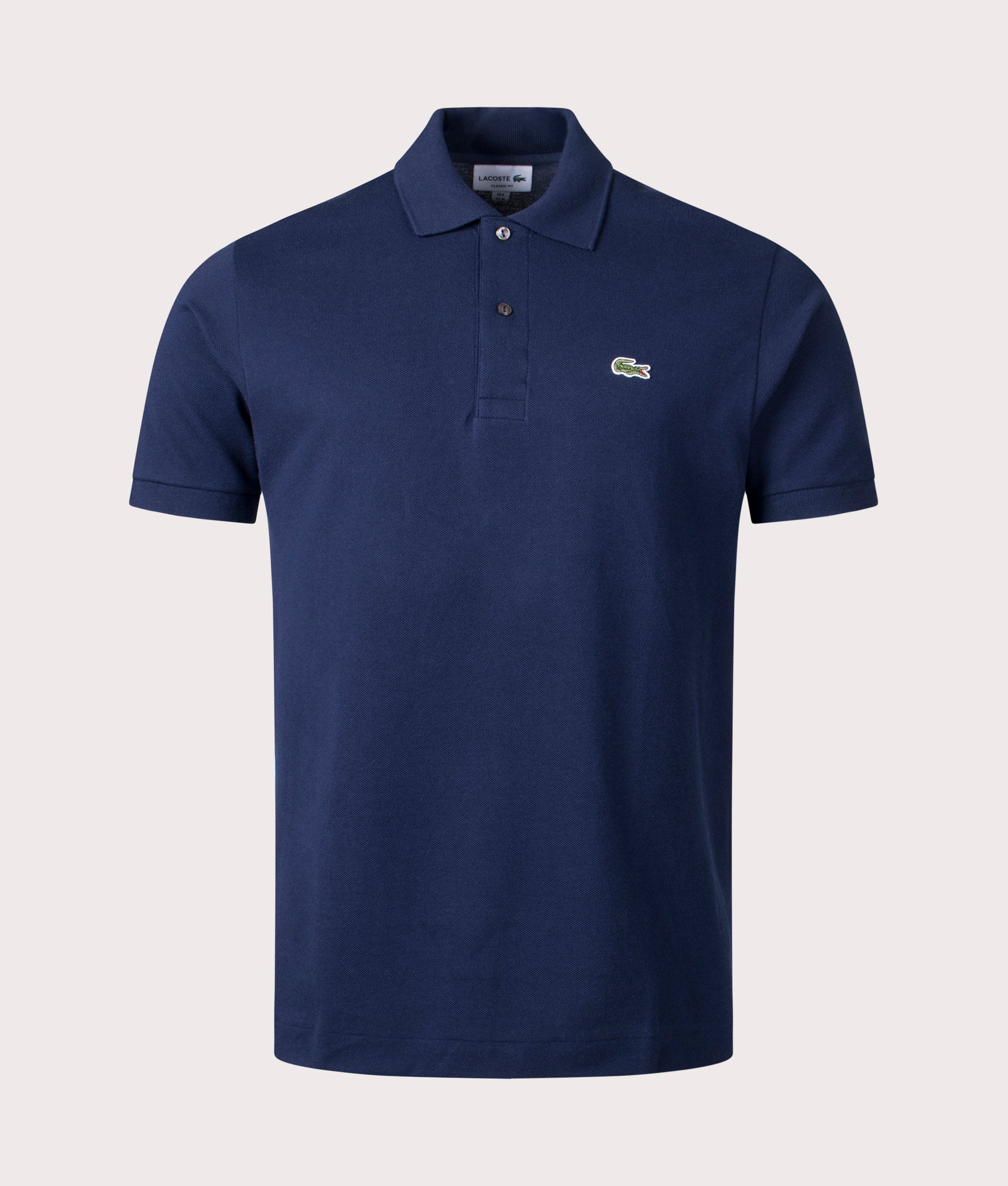 Classic Fit L1212 Croc Logo Polo Shirt in Navy. | Lacoste | Shot at EQVVS | Front shot