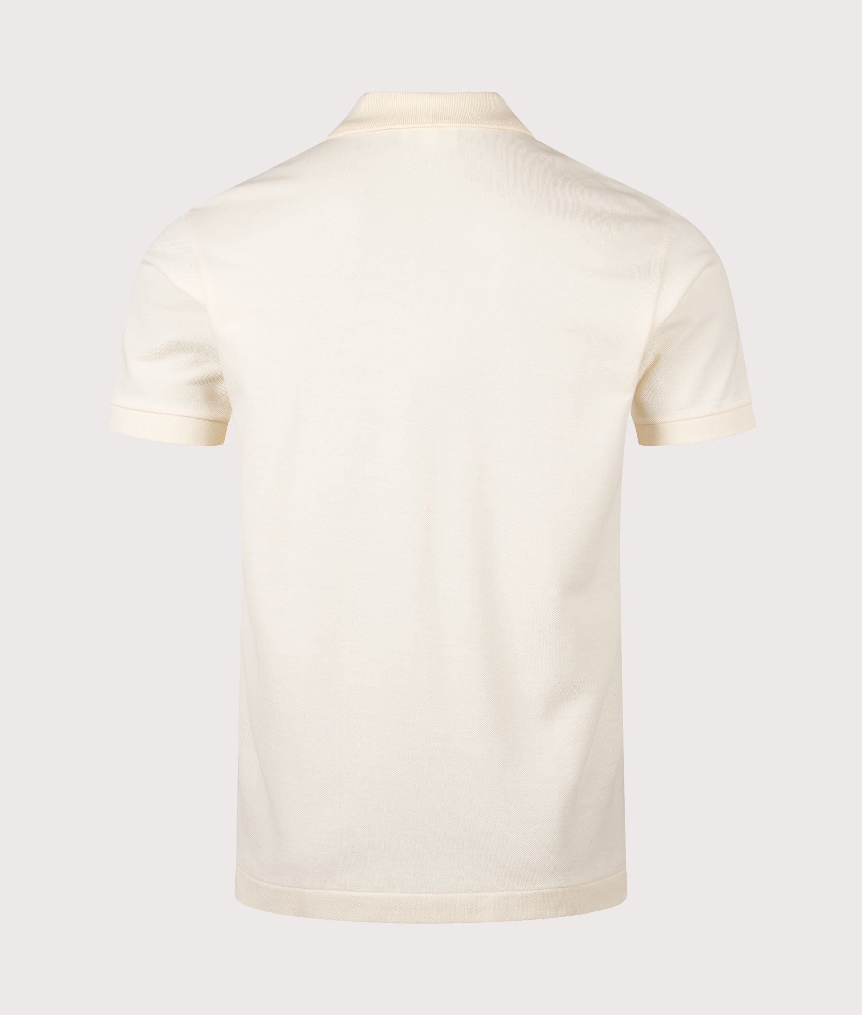 Lacoste Classic Fit L1212 Croc Logo Polo Shirt in Natural Clair at EQVVS Menswear. Back shot.