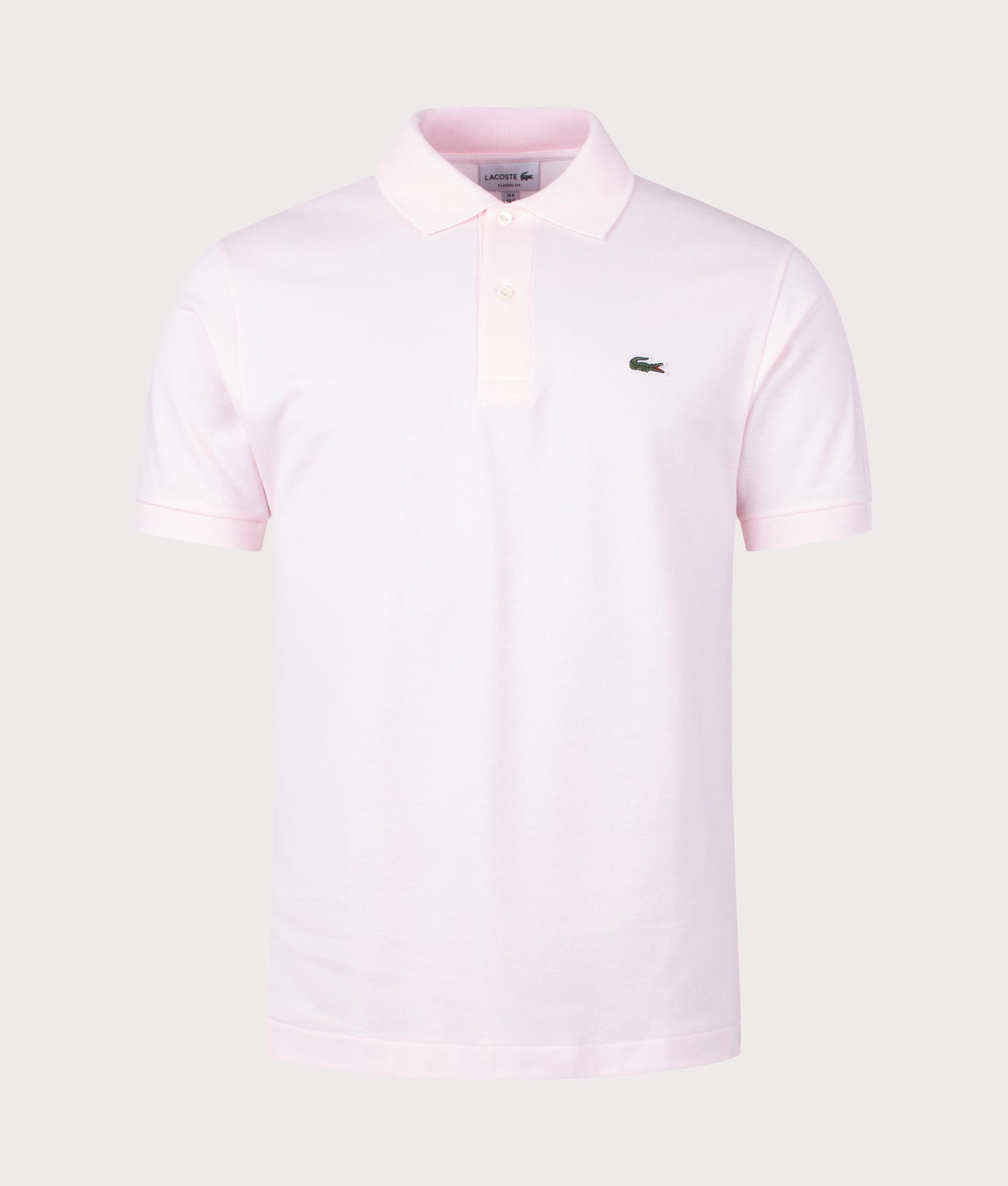 Lacoste Relaxed Fit L1212 Croc Logo Polo Shirt Light Pink Front Shot EQVVS