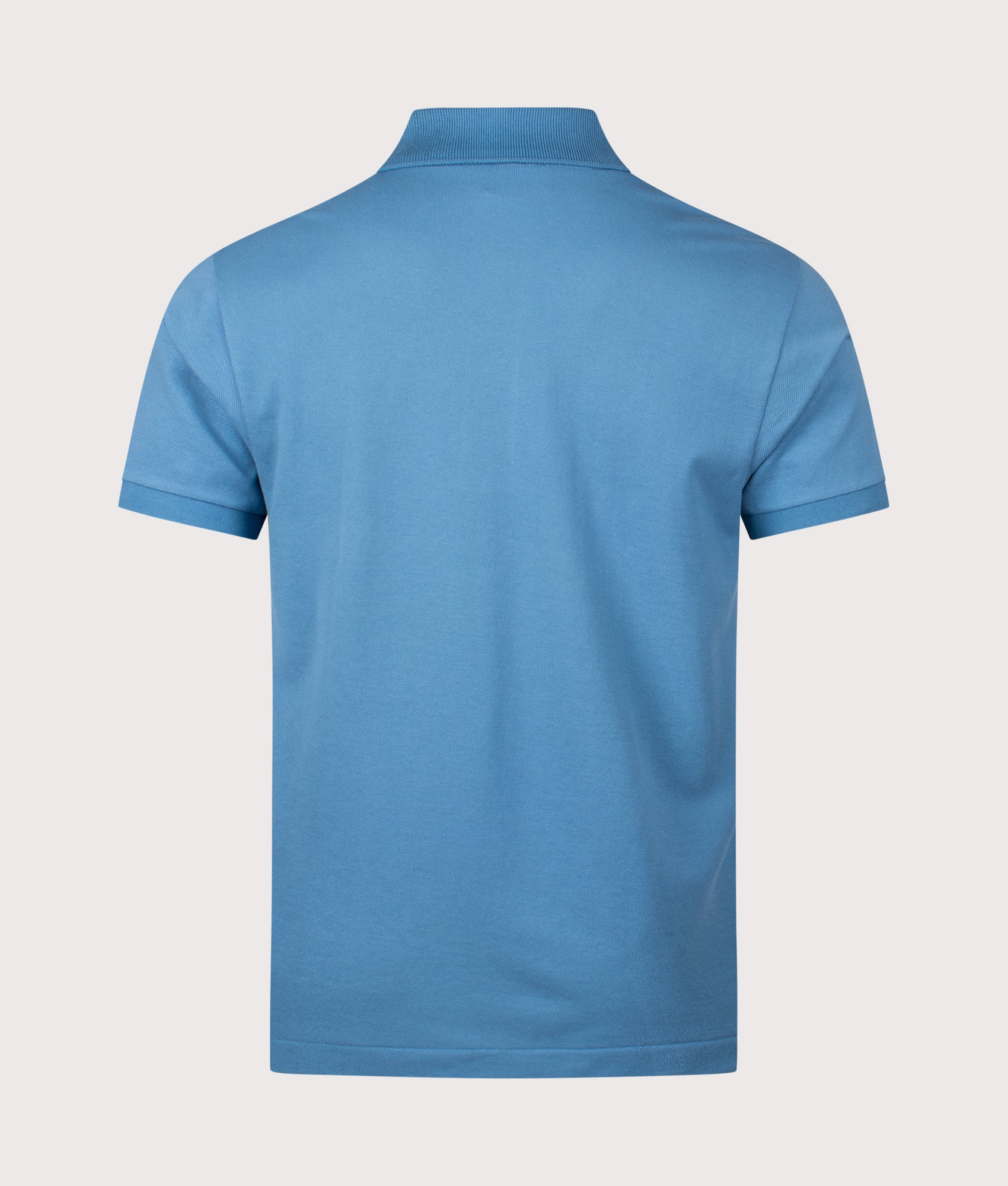 Lacoste Classic Fit L1212 Croc Logo Polo Shirt in Abyss Blue at EQVVS Menswear. Back shot.