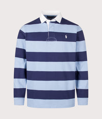 Classic Fit The Iconic Striped Rugby Shirt: 508 Chambray Blue/Balthus Navy 