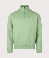 Double-Knit Quarter Zip Sweatshirt: 514 Outback Green 