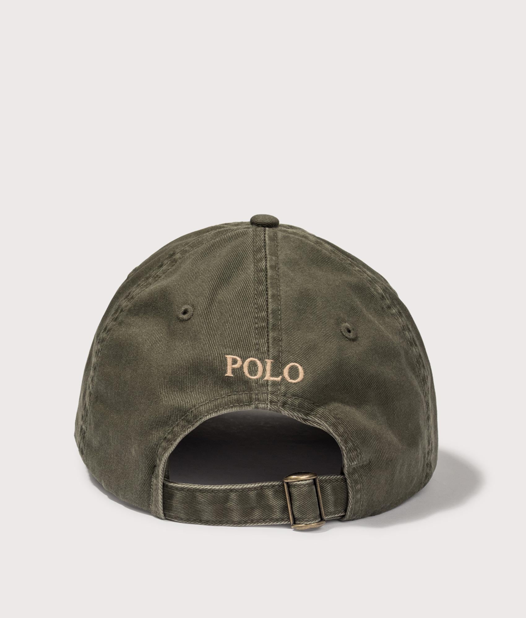 Polo Ralph Lauren Iconic Cotton Chino Ball Cap in Company Olive at EQVVS Menswear. Back shot.
