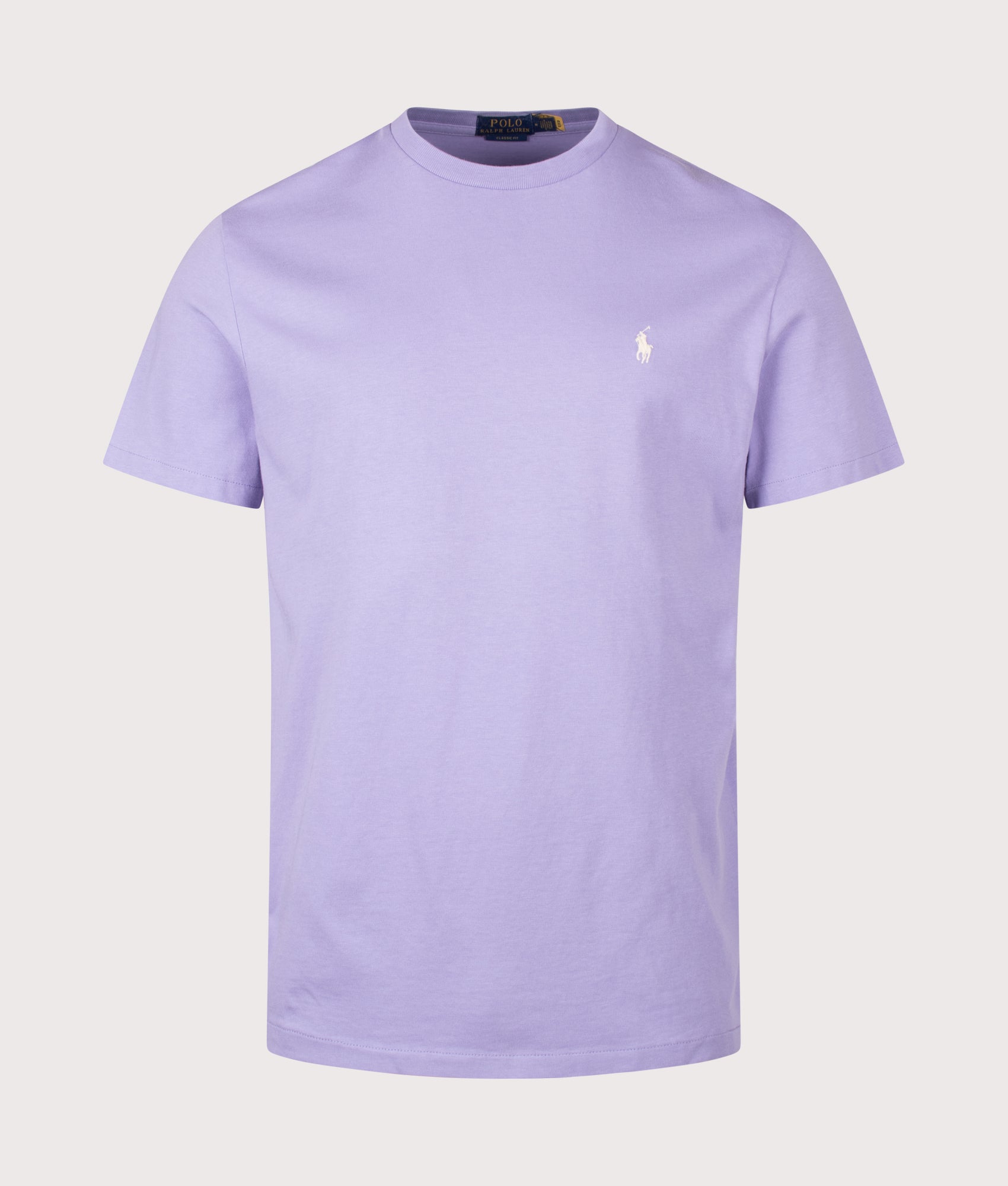 Polo Ralph Lauren Classic Fit Jersey T-Shirt in Powder Purple at EQVVS Menswear. Front shot.