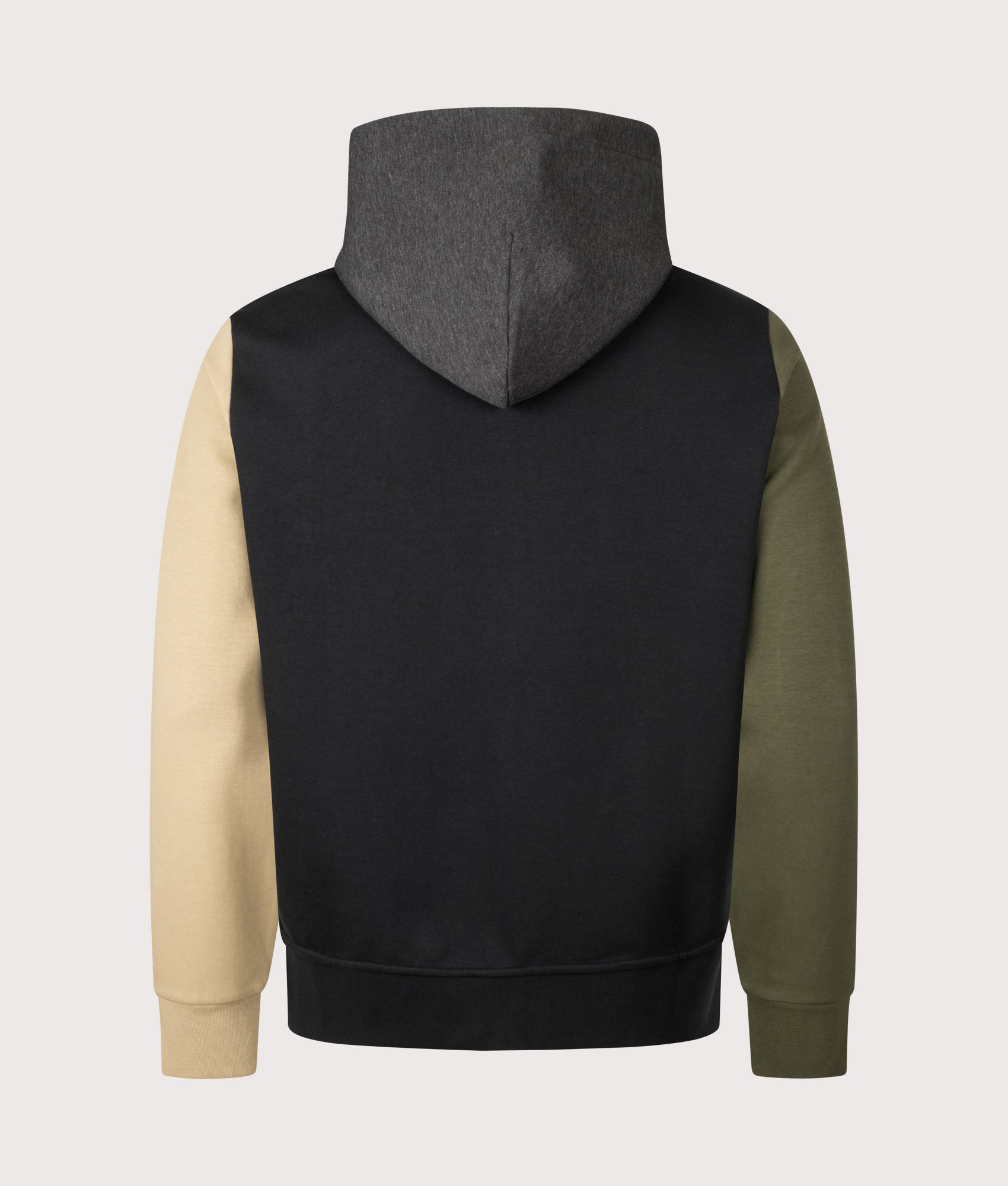 Polo Ralph Lauren Double-Knit Zip Through Hoodie in Polo Black Multi at EQVVS Menswear. Back shot.