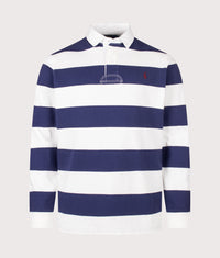 Classic Fit The Iconic Striped Rugby Shirt: 510 Trophy Cream/Balthus Navy 
