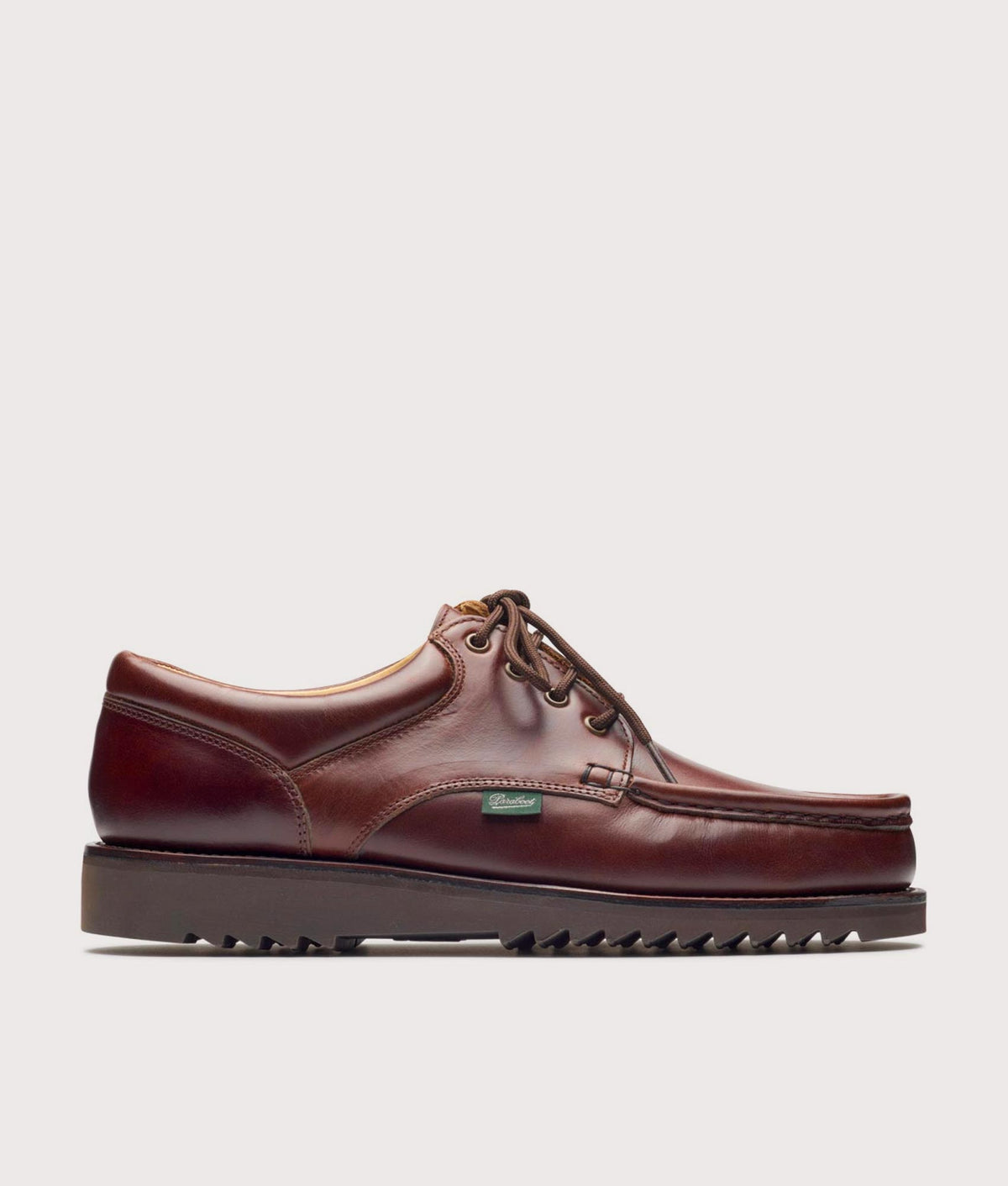 Paraboot Thiers Shoes in Lisse America at EQVVS Menswear. Side shot.