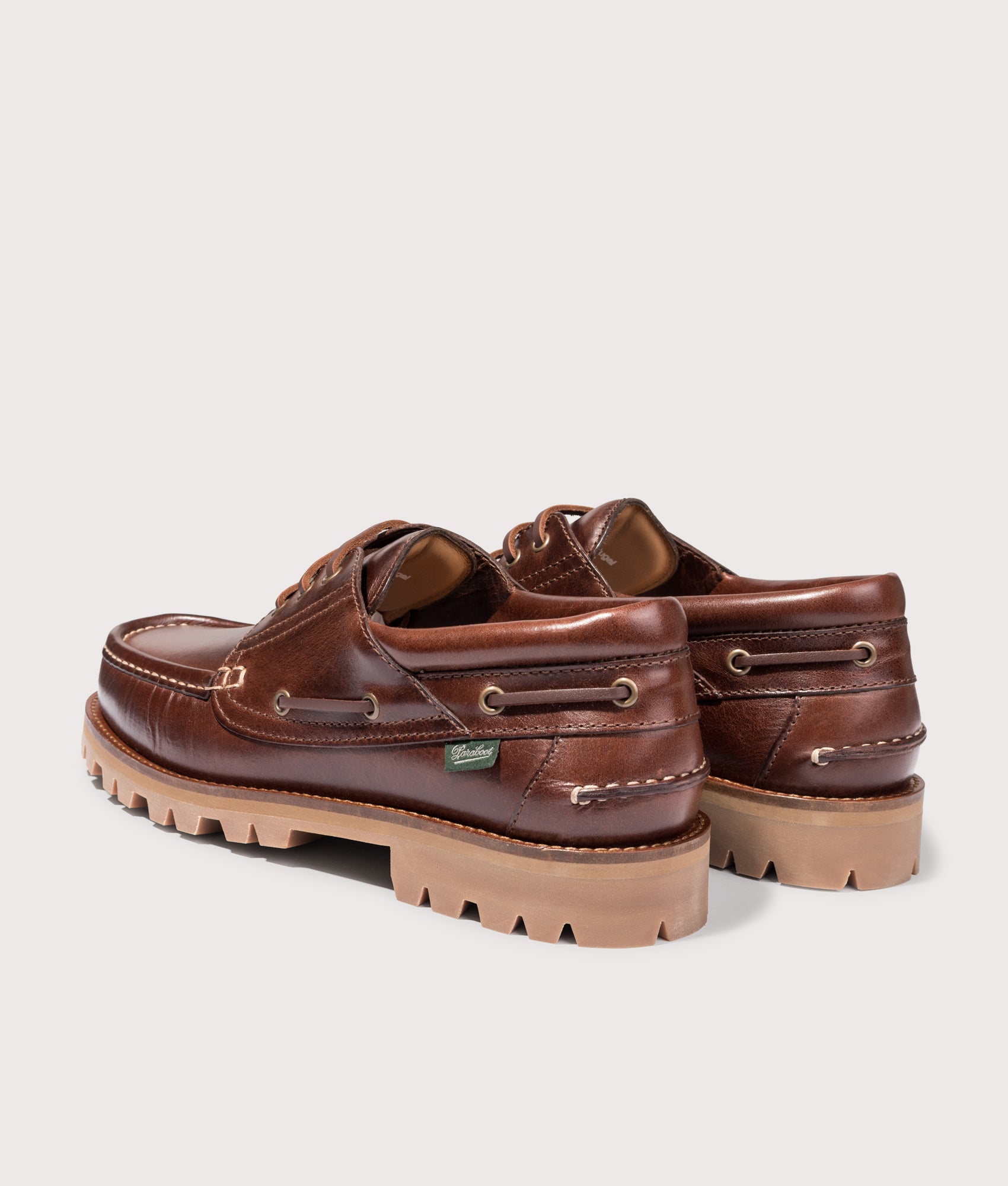 Paraboot Briac Smooth Leather Shoes in America at EQVVS Menswear. Angled back shot.