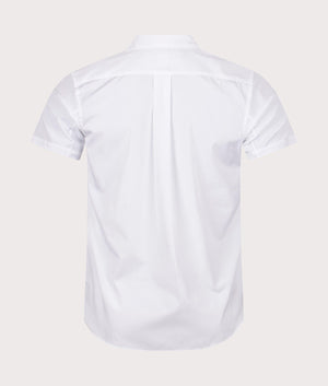 CDG Short Sleeve Shirt in White. Back angle shot at EQVVS. 