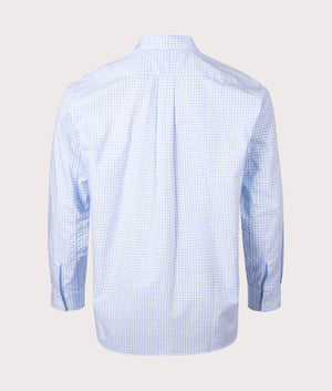 Check Shirt in white & Blue by Comme Des Garcons Shirt. EQVVS Back Angle Shot.