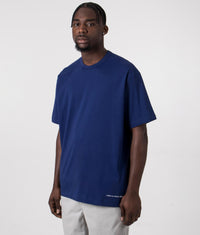 Relaxed Fit Script Hem Logo T-Shirt: 2 Navy 