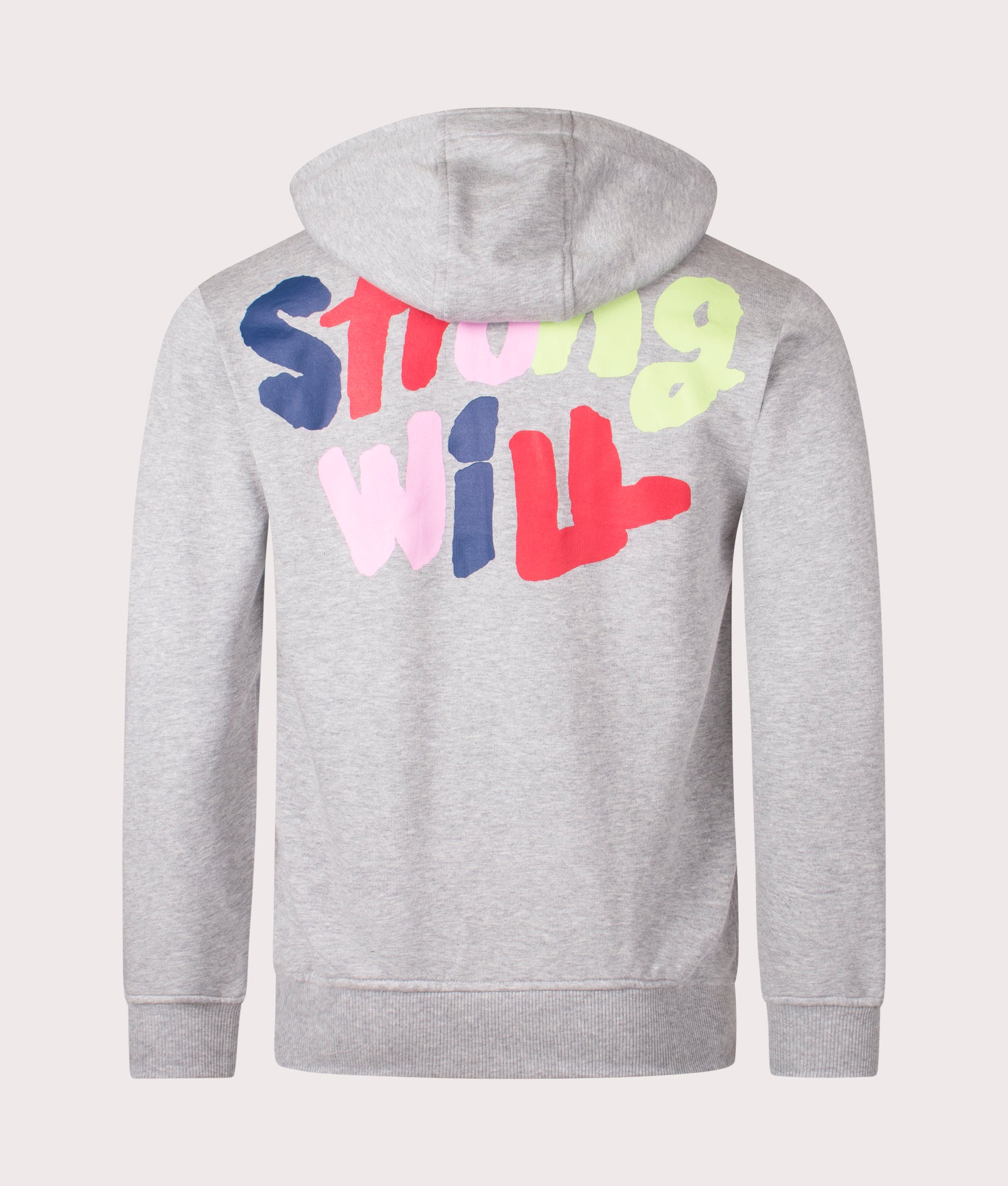 Comme des Garçons Graphic Print Zip Through Hoodie in Grey at EQVVS Menswear Back Shot