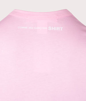 Comme des Garçons Crew Neck T-Shirt in Pink at EQVVS Menswear Back Logo Shot