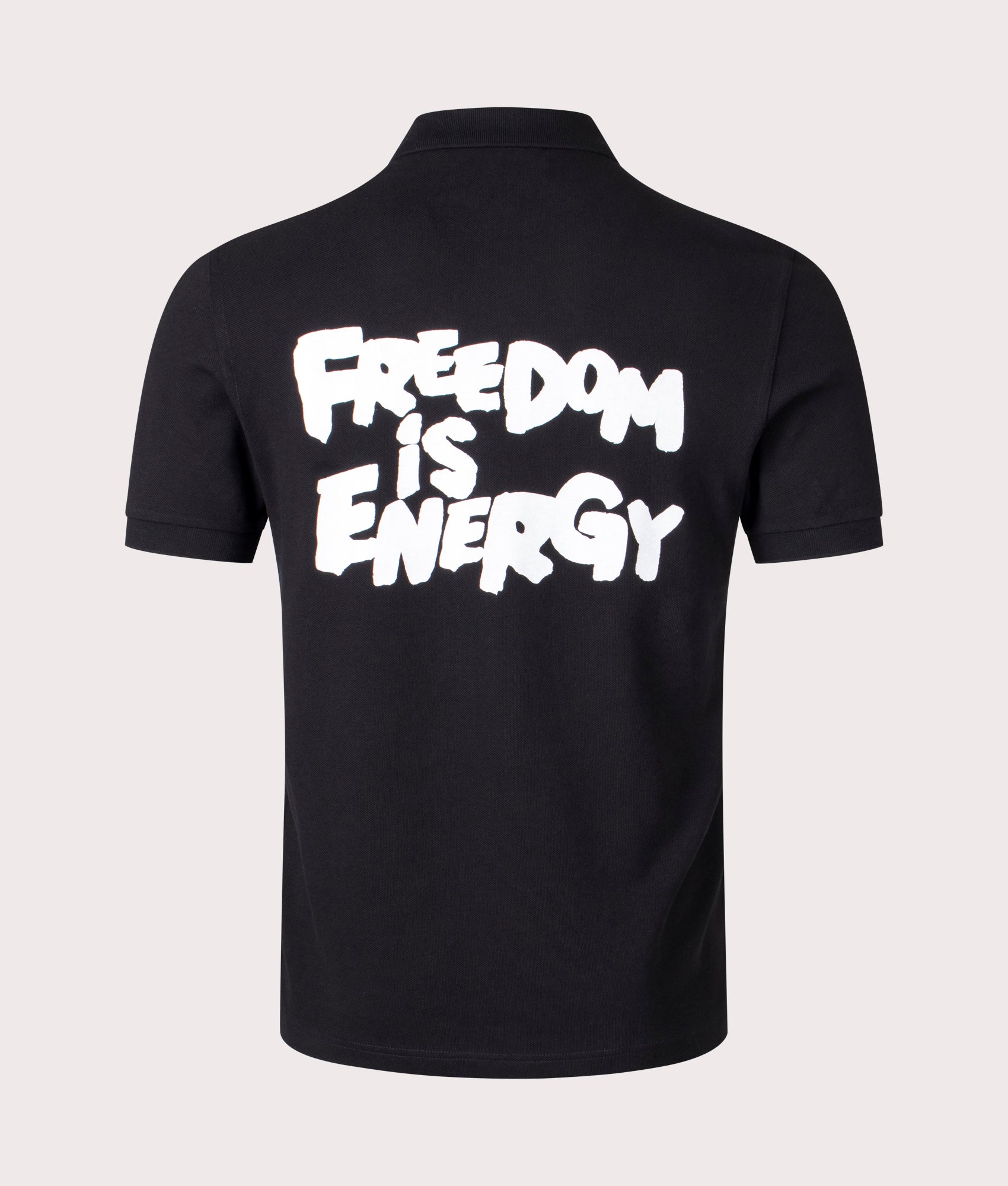 COMME des GARÇONS x Fred Perry Freedom Polo Shirt in Black at EQVVS Menswear Back Shot