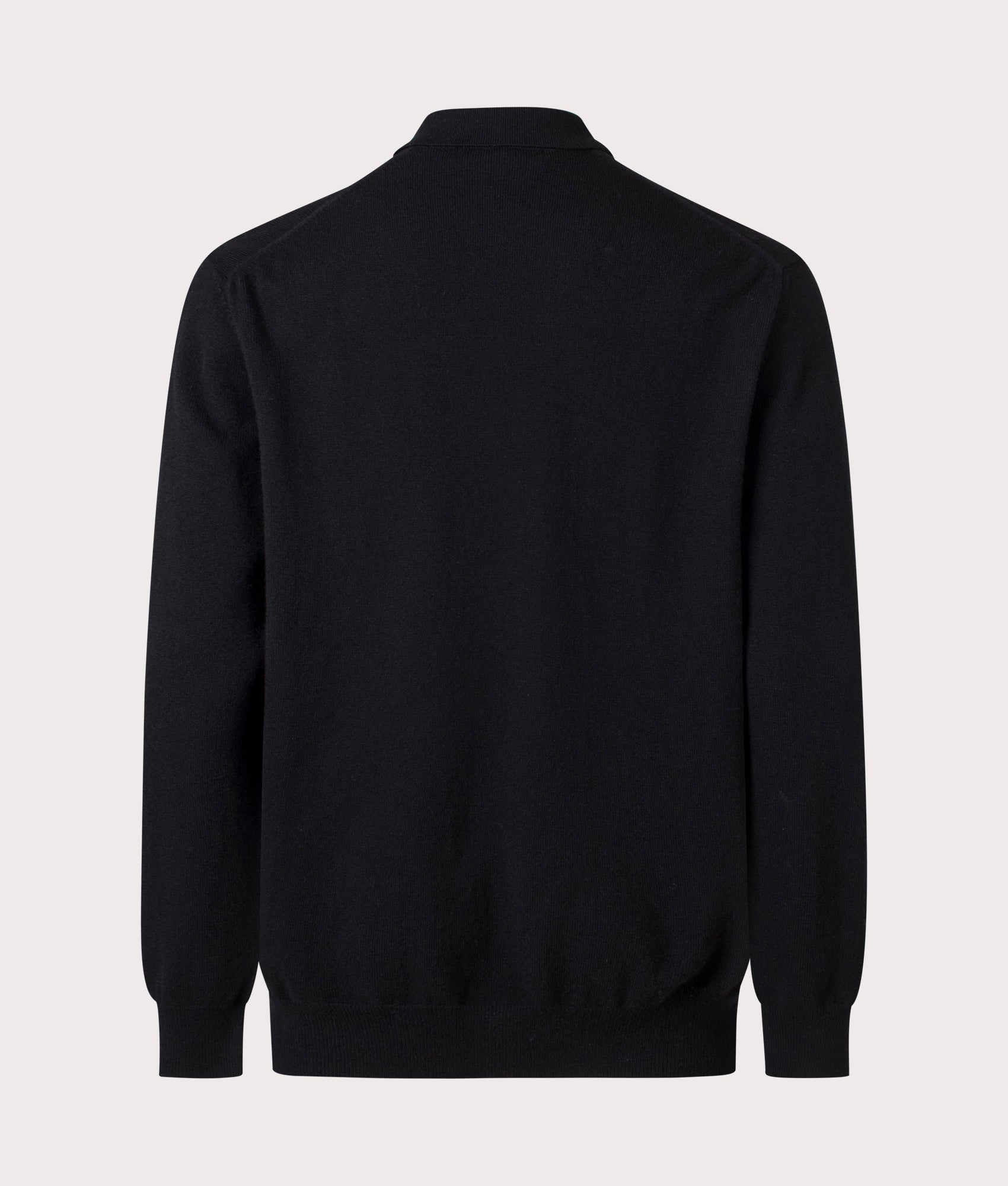 Comme des Garçons Long Sleeve Knit Polo Shirt in Black | EQVVS