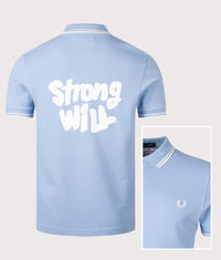 COMME des GARÇONS x Fred Perry Strong Will Polo Shirt: Sky Blue 