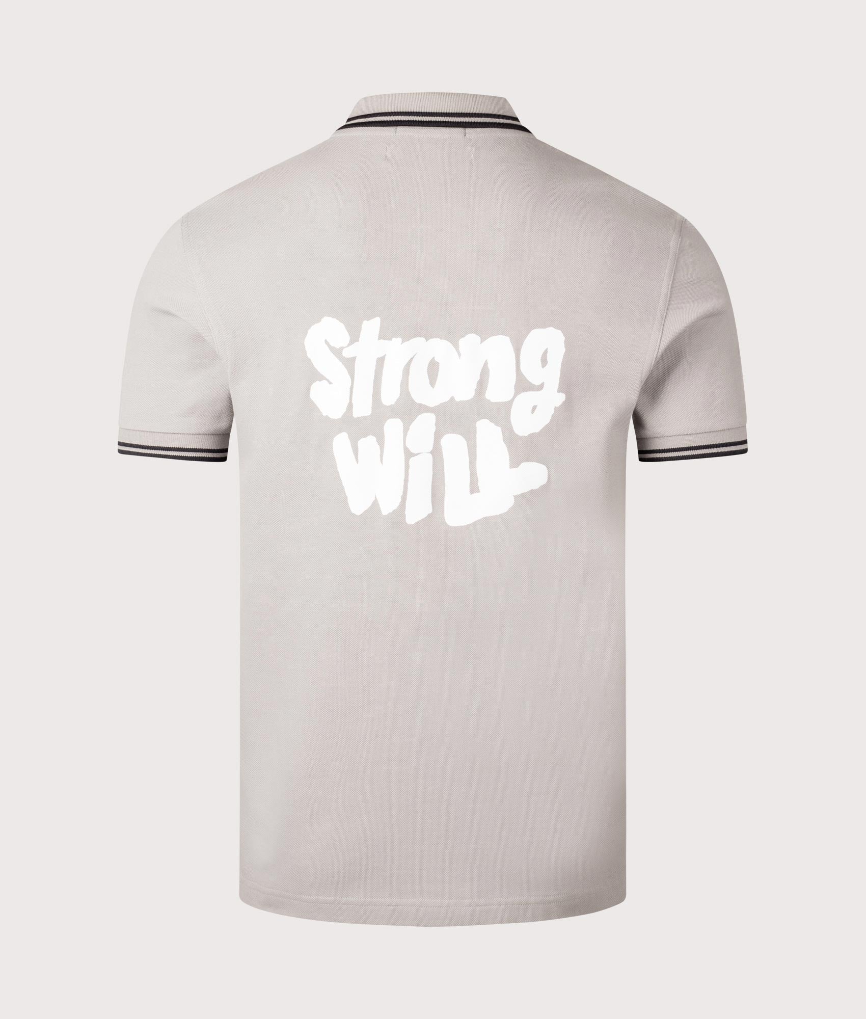 COMME des GARÇONS x Fred Perry Strong Will Polo Shirt. Shot by EQVVS. Back shot.
