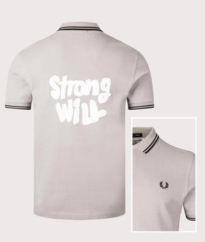 COMME des GARÇONS x Fred Perry Strong Will Polo Shirt. Shot by EQVVS. Front/Detail shot.