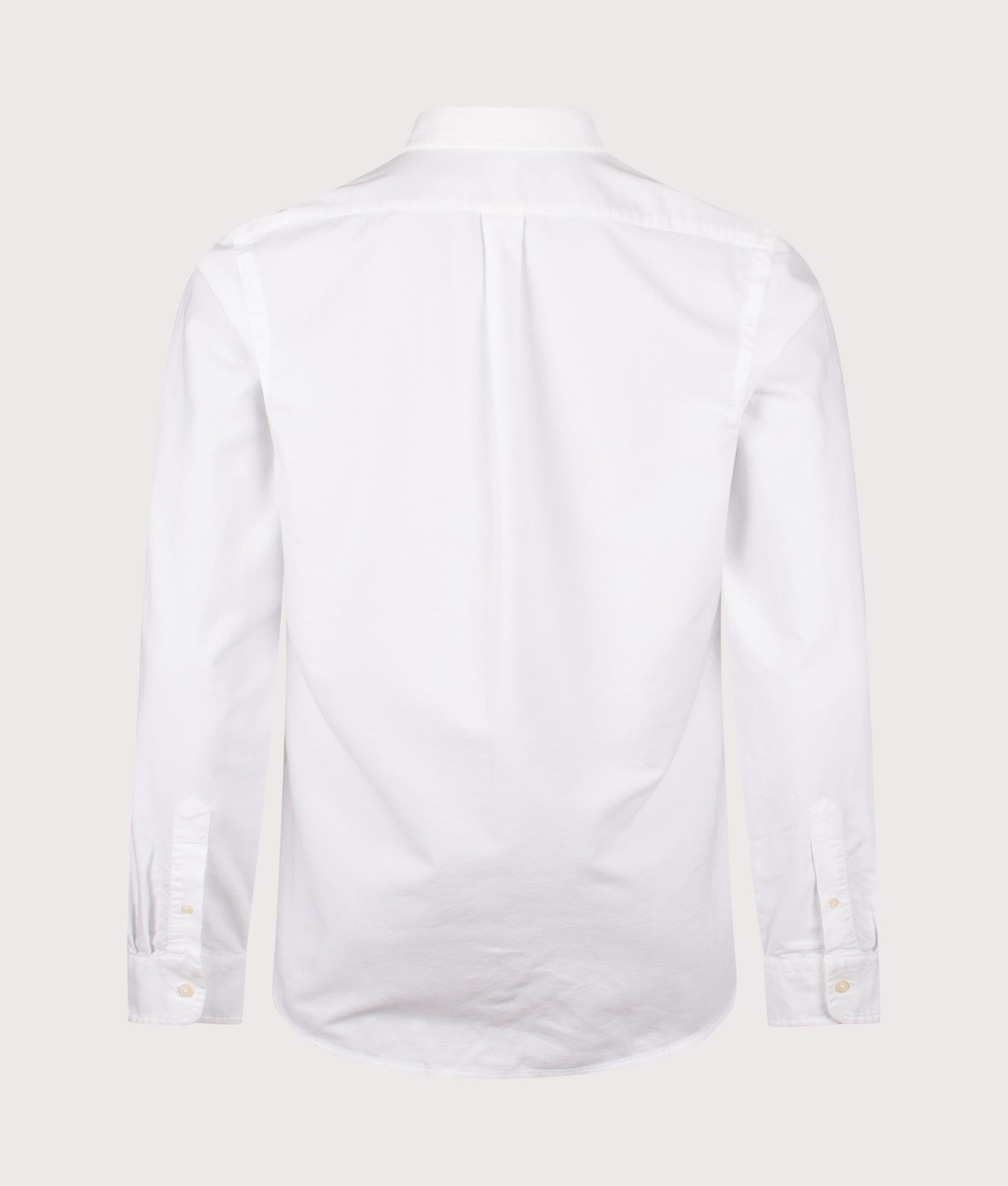 Polo Ralph Lauren Slim Fit Oxford Shirt in White at EQVVS Menswear. Back shot 