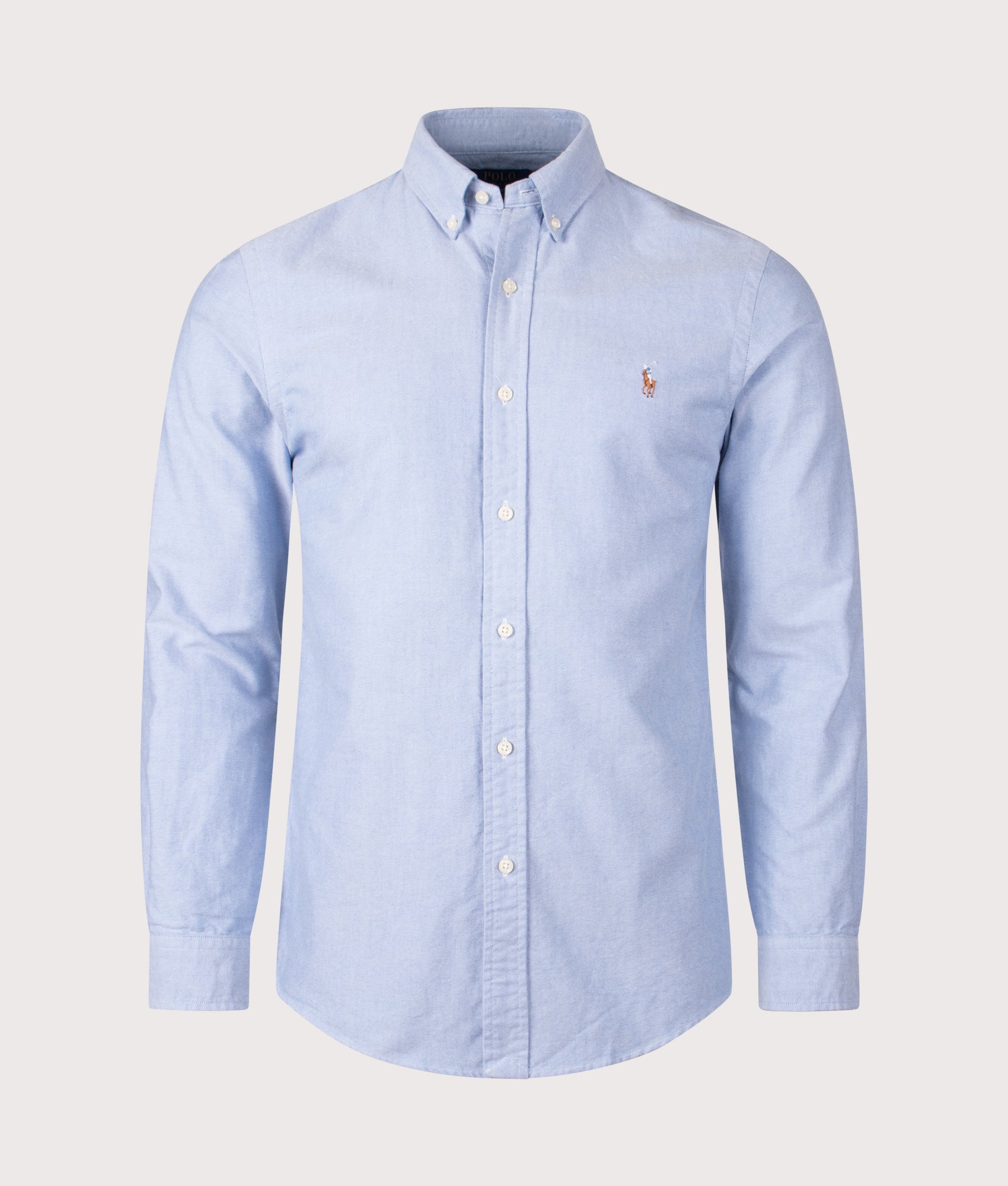Slim-Fit-Oxford-Shirt-Blue-Polo-Ralph-Lauren-EQVVS-Front-shot 