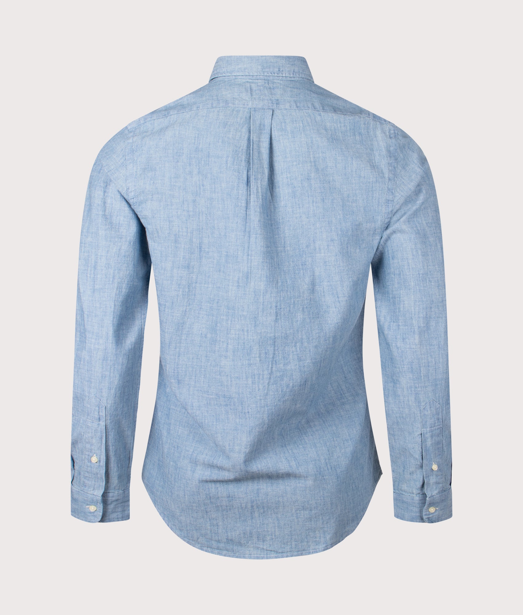Polo Ralph Lauren Slim Fit Chambray Shirt in Chambray at EQVVS Menswear. Back shot 