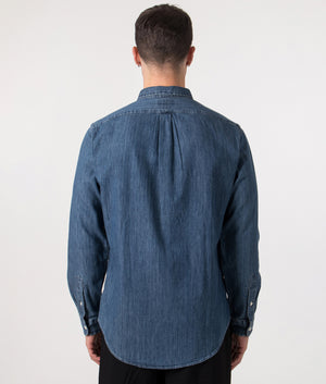 Slim-Fit-Oxford-Shirt-Denim-POLO-Ralph-Lauren-EQVVS-Model back shot 