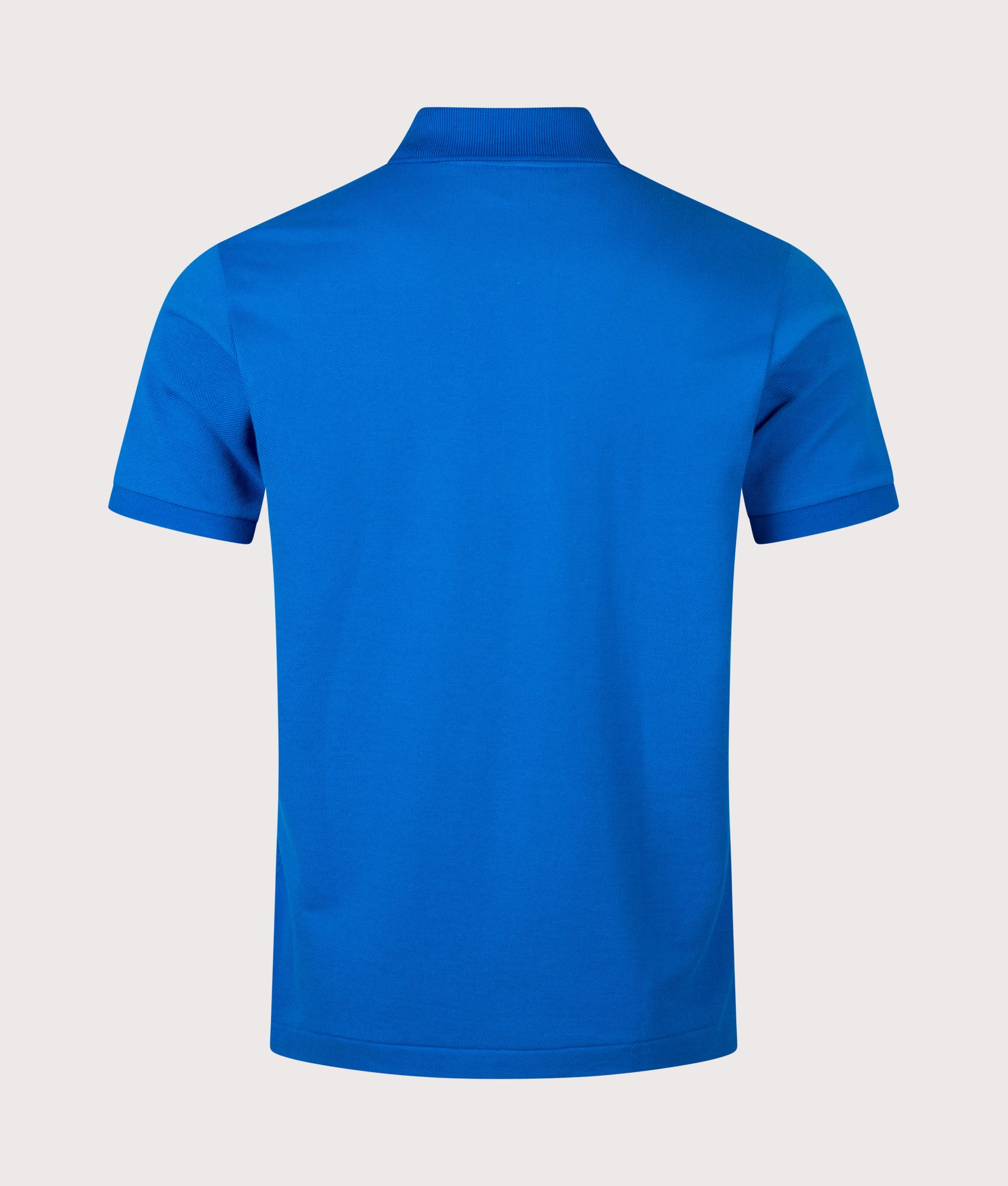 Lacoste Classic Fit L1212 Croc Logo Polo Shirt in Denim Blue at EQVVS Menswear. Back shot.