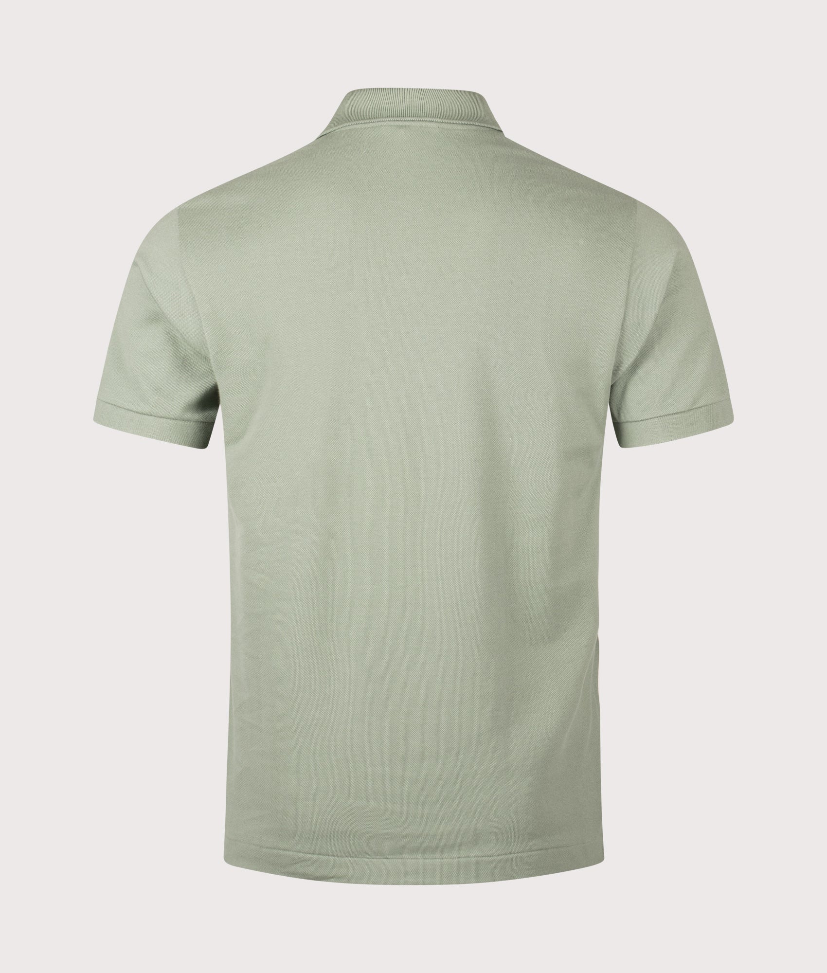 Classic Fit L1212 Croc Logo Polo Shirt by Lacoste in Thyme. Shot by EQVVS. Back shot.