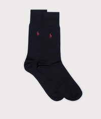 2 Pack Flat Knit Socks: 003 New Black 