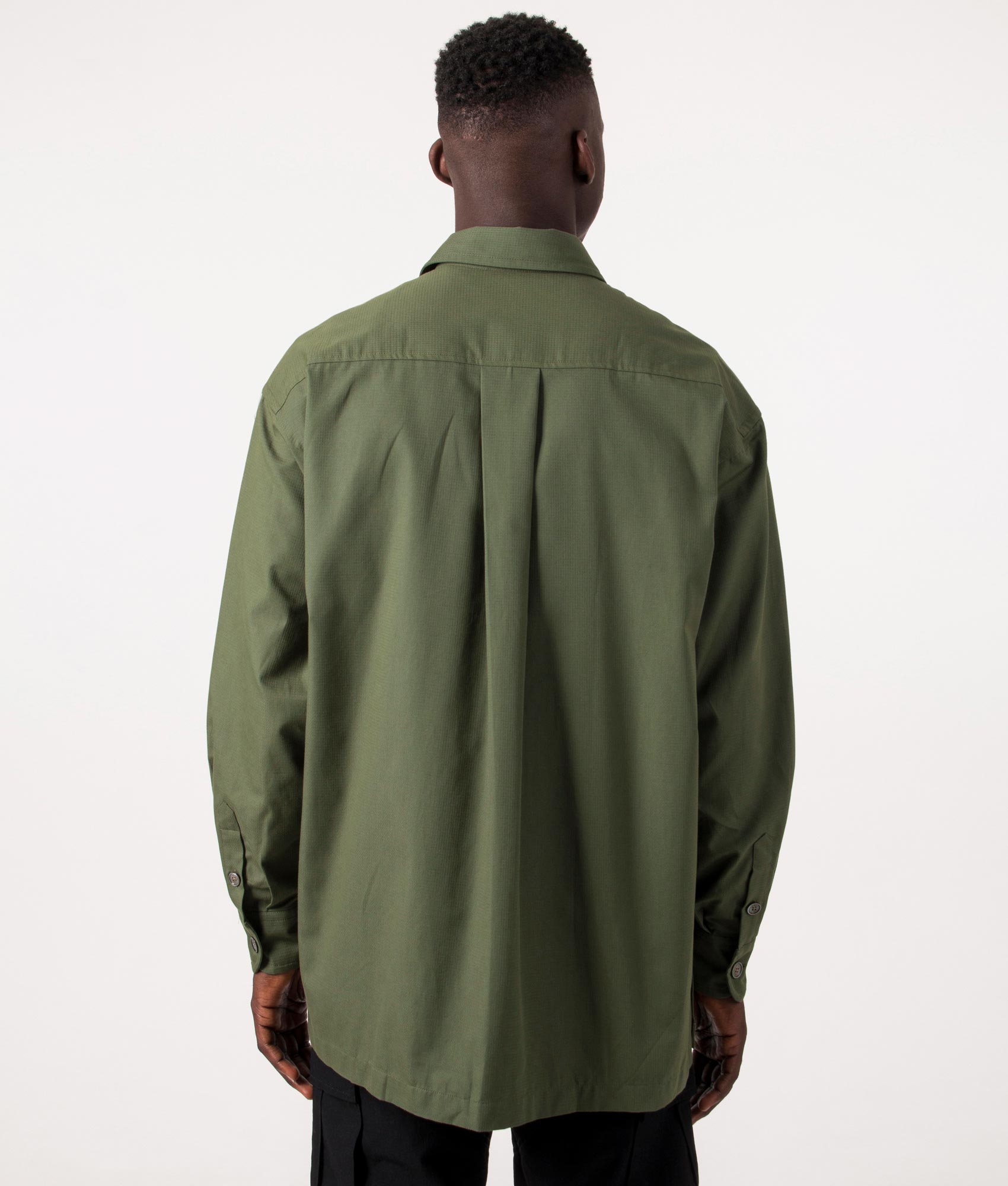 Oversized Boke Flower Crest Shirt Dark Khaki | KENZO | EQVVS