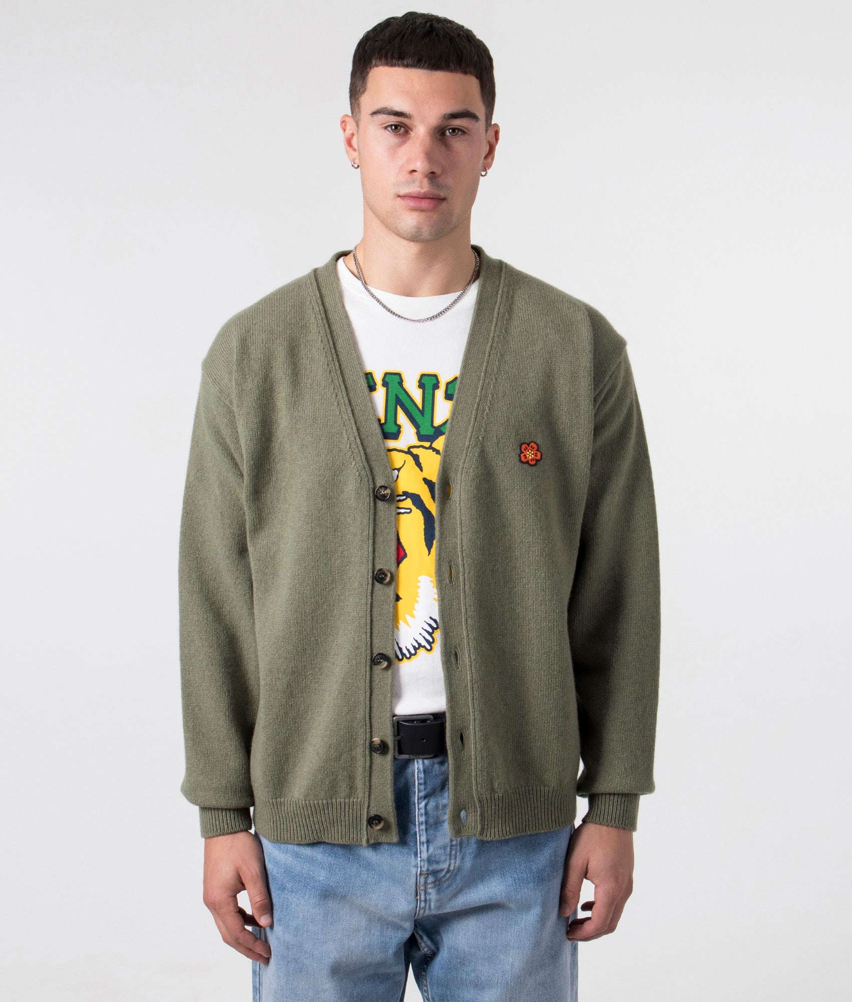Boke Flower Crest Cardigan Sage Green | KENZO | EQVVS
