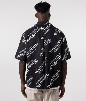 DIscover the KENZO by Verdy Boxy Shirt in Black with White Kenzo Brandings, 100% Cotton Back Shot at EQVVS