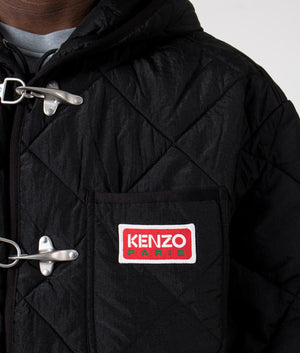 Down Jacket in Black by Kenzo. EQVVS Detail Shot.