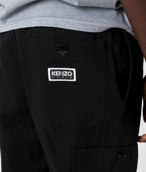 Cargo Pants in Black by Kenzo. EQVVS Detail Shot.
