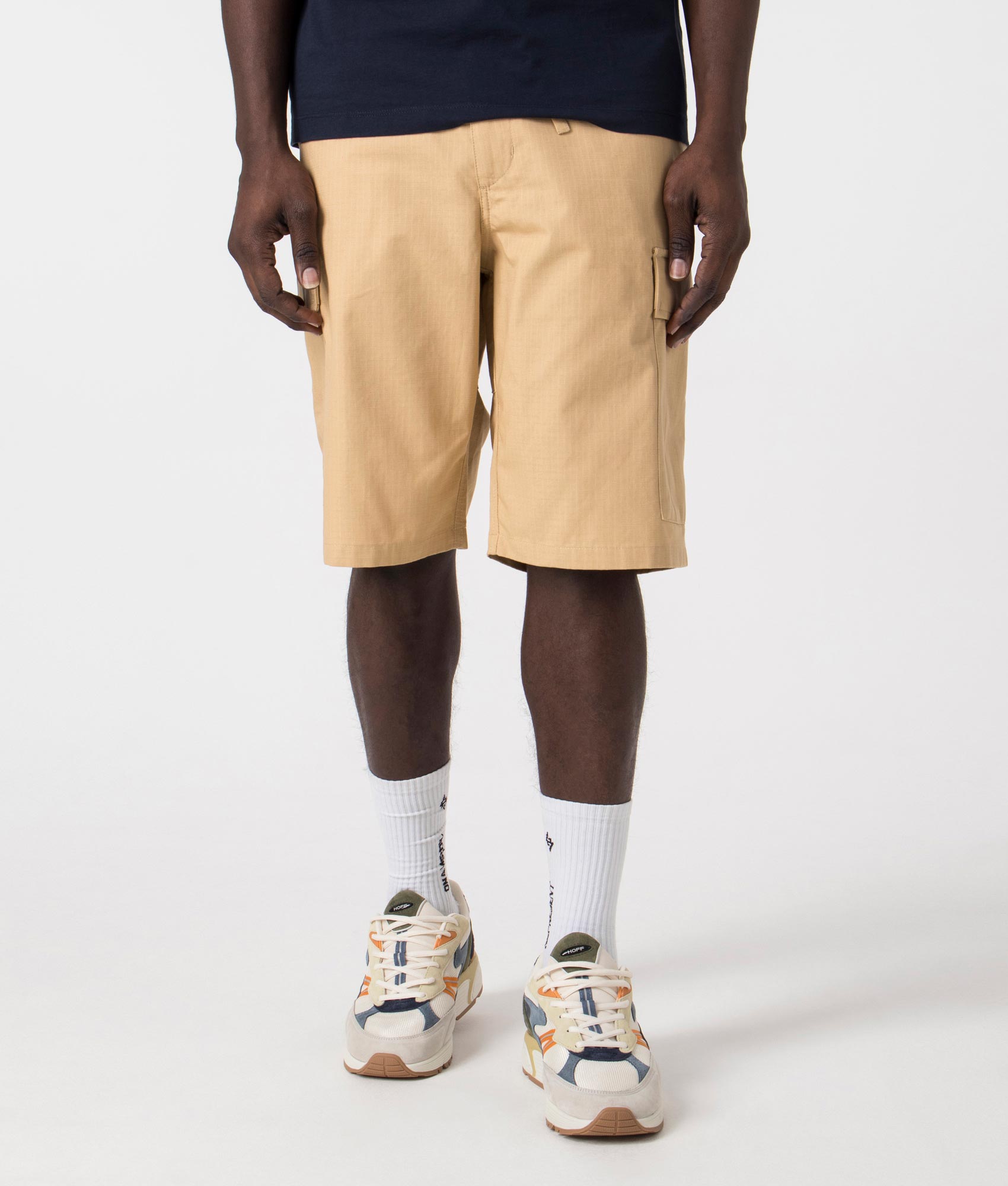 Kenzo Bermuda Short in 12 camel front shot at EQVVS