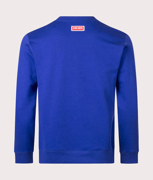Kenzo Embroidered Tiger Sweatshirt in Color 75 Deep Sea Blue back shot at EQVVS