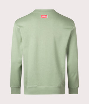 Kenzo Elephant Embroidered Sweatshirt in 47 almond green back shot at EQVVS