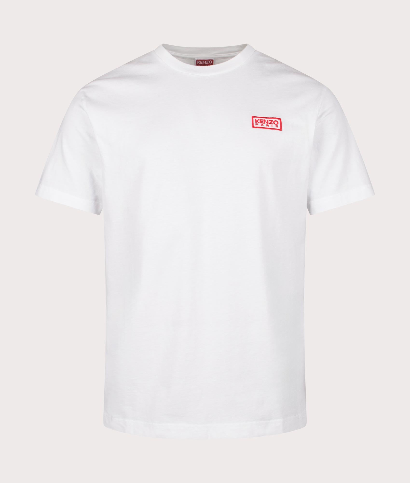 Kenzo Classic Two-Tone Embroidered T-Shirt in 02 off white front shot at EQVVS
