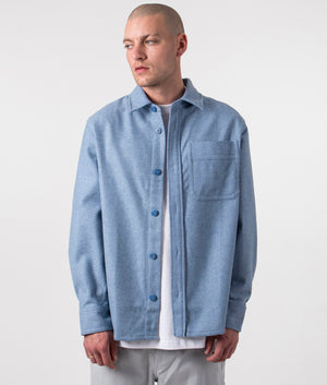 APC-Relaxed-Fit-Basile-Overshirt-Sky-Blue-Front-Open-Model